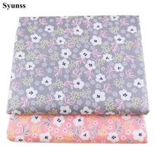 Syunss Diy Лоскутная Ткань для квилтинга детские кроватки подушки платье Шитье Tissus серый розовый цветочный принт хлопок ткань Tecido