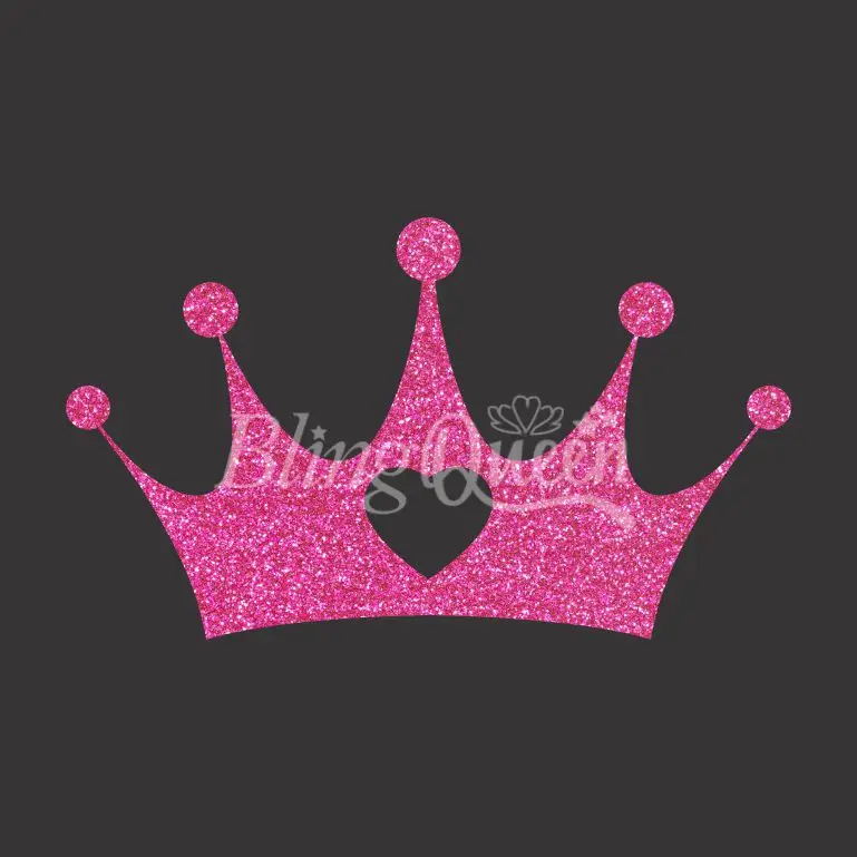 

BlingQueen 12PCS/LOT Iron On Korean Glitter Vinyl Hot Fix Transfers Crown Design, Colors & Sizes can be customized