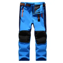 Детские зимние водонепроницаемые лыжные отслеживание рыбы во время рыбалки походные брюки-софтшелл Детские уличные брюки из флиса кемпинг