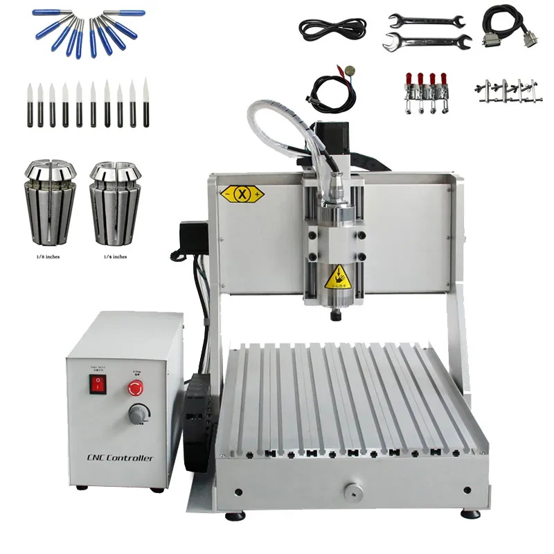 Mini Woodworking Milling Machine Ball Screw 800W Spindle CNC Router
