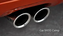 Для Audi Q3 2012 2013 2014 2015 2016 2017 Нержавеющая сталь Хвост Конец трубы глушитель Крышка отделка 2 шт. стайлинга автомобилей аксессуары!