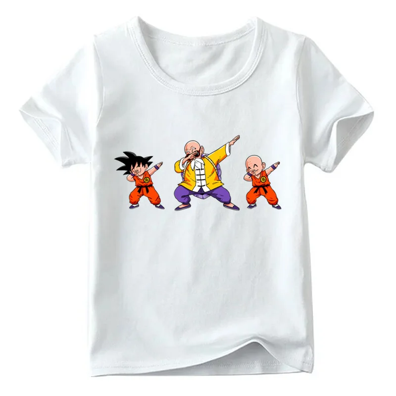 Детские японские Аниме Драконий жемчуг Z вытирая футболка «Goku» для маленьких мальчиков/девочек Летняя забавная футболка детская повседневная одежда, HKP2184