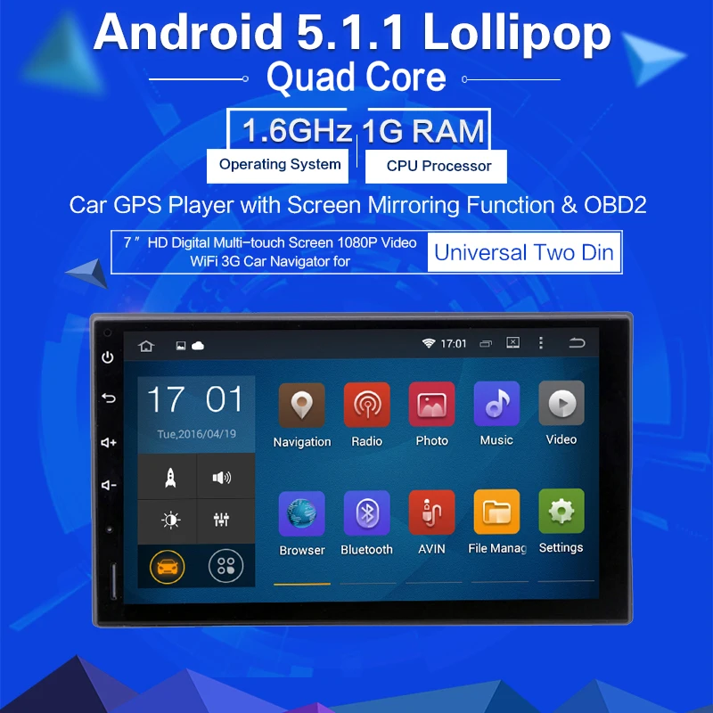 Flash Deal Dasaita Universal 7" Android 5.1 Car DVD GPS Player for Nissan with 2 din Autoandroid Radio Multimedia 1