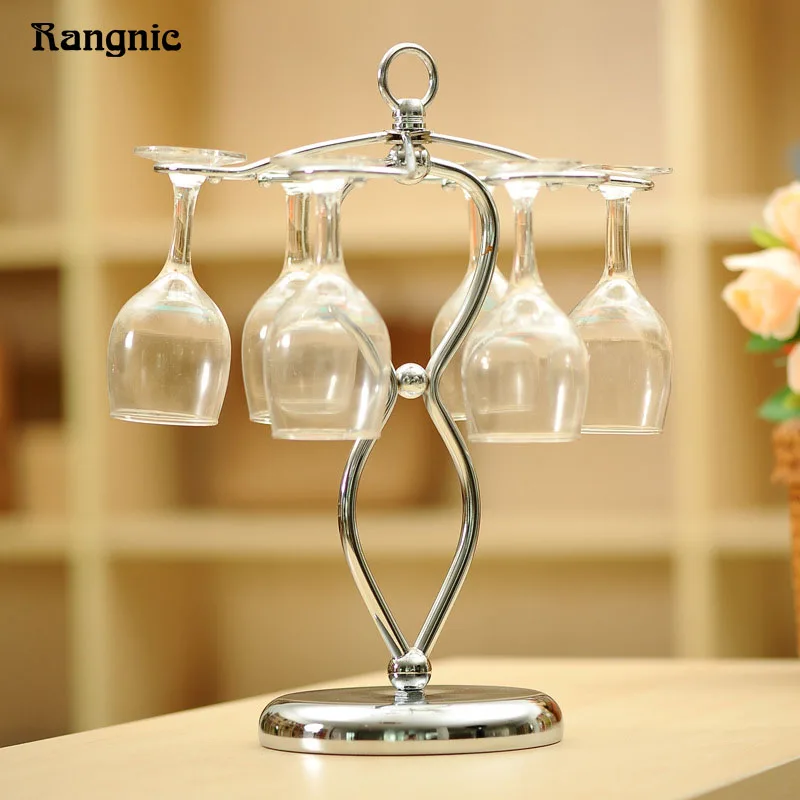 Decorative Stainless Steel Wine Glasses Holder hanging wine display