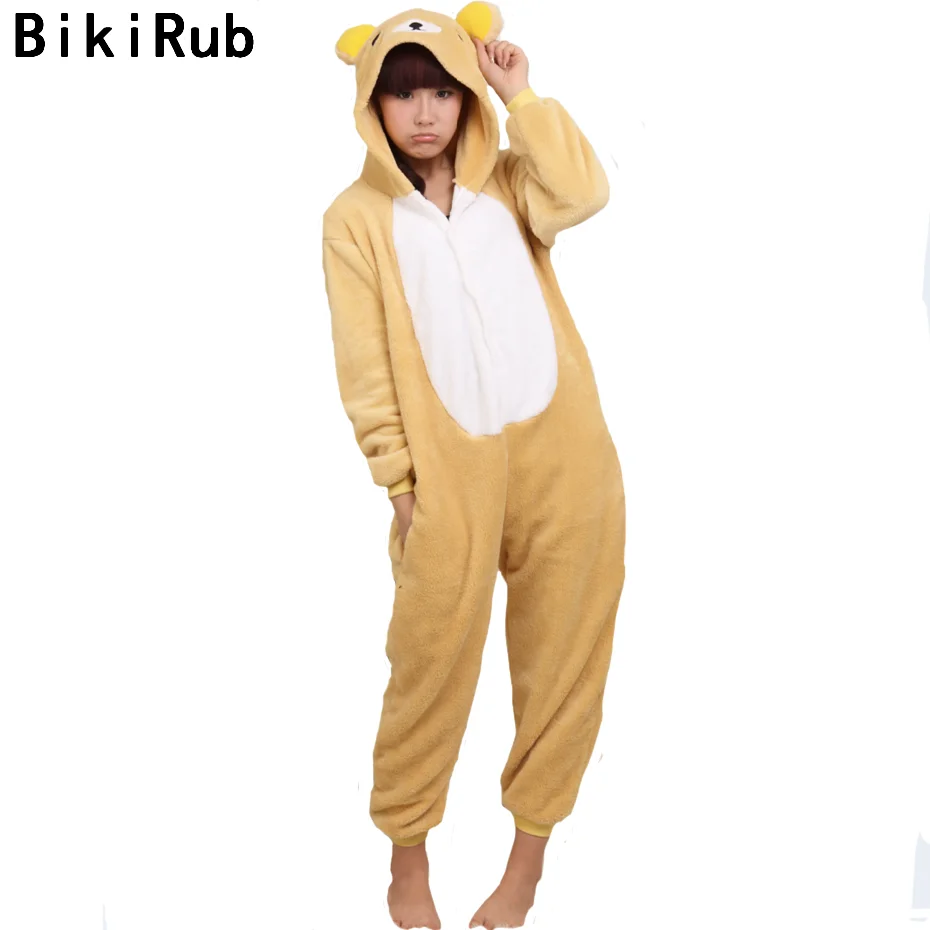 BIKIRUB Pajama Women Winter Sleepwear Unisex Cute Easily Rilakkuma Bear