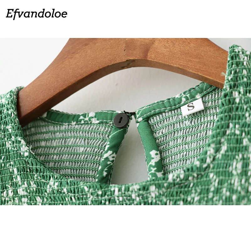 Efvandoloe зеленое платье макси Длинные Цветочные Летние платья 2019 для женщин одежда