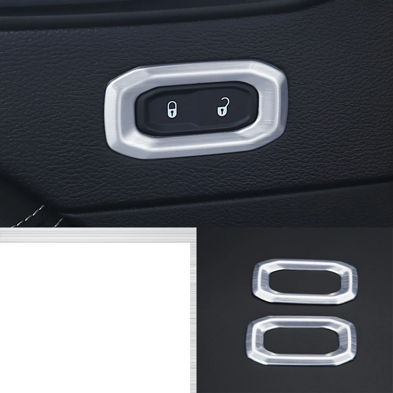 Lsrtw2017 титановая черная кнопка блокировки двери автомобиля из нержавеющей стали Рамка украшение для jeep wrangler JL