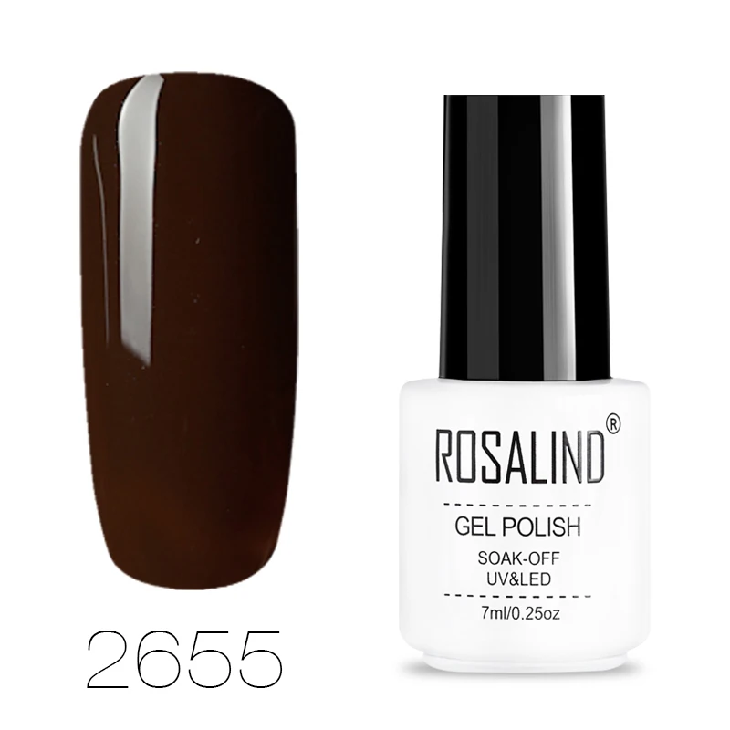 ROSALIND 7 мл кофейные цвета Гель-лак для ногтей для УФ-и светодиодной лампы дизайн ногтей без запаха Полупостоянный Гель-лак - Цвет: RC2655