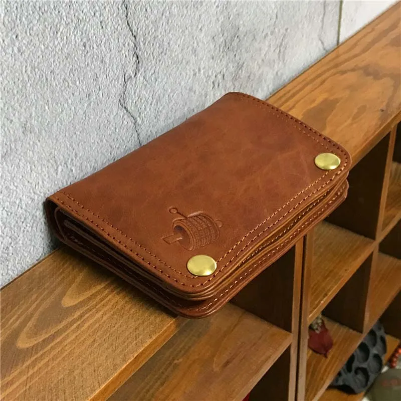AETOO кожаный винтажный кошелек итальянский стиль растительного дубления Винтажный Мужской кошелек
