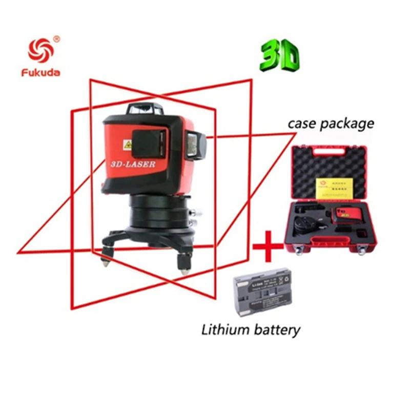 

3D MW-93T-1 12 Lines Laser Level Red Laser Beam Line Self-Leveling 360 Horizontal And Vertical Cross Super Powerful