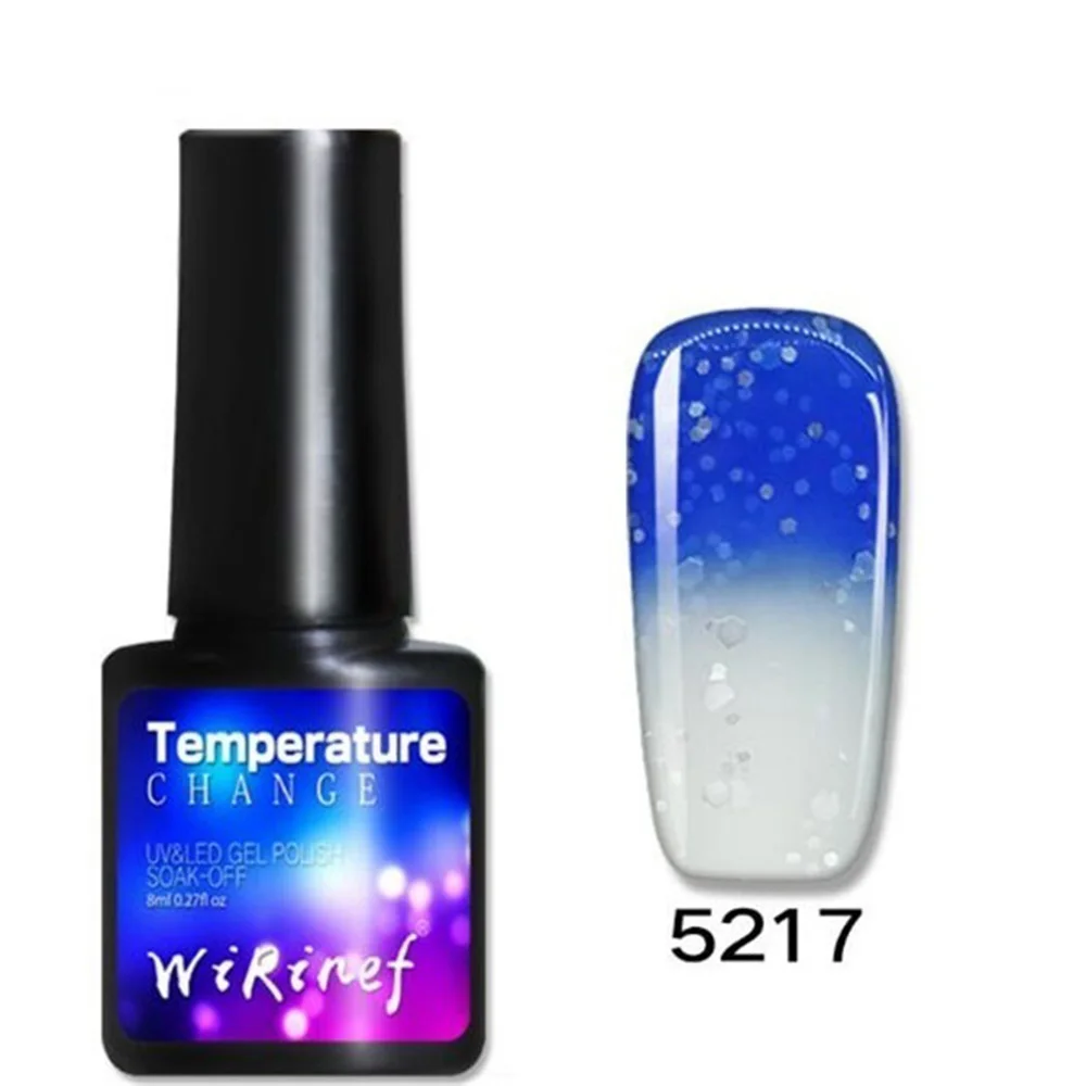 New Fashion 8ml Thermal Nail Polish Glitter Temperature Color Changing Water-based Manicure Varnish Shiny Shimmer Nail Lacquer - Цвет: 5217