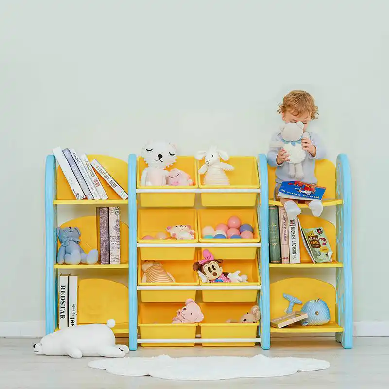 Solid wood children's toys storage rack bookshelf storage