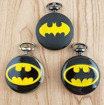 

Popular Gifts for Children Kid Boy Cool Batman Quartz Watch Comics Pocket Watches Male Clock Necklace Pendant Men's Women's Gift