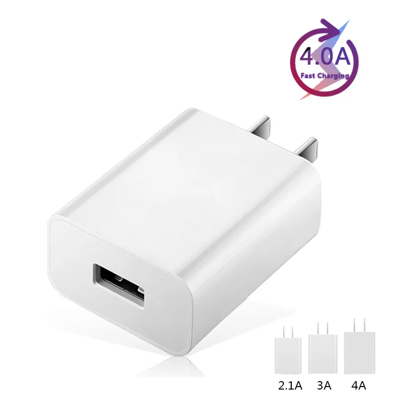 

USB Charger Fast Charging Travel US Plug Adapter portable Wall charger Mobile Phone cable For iphone Samsung xiaomi 2.1A 3A 4A