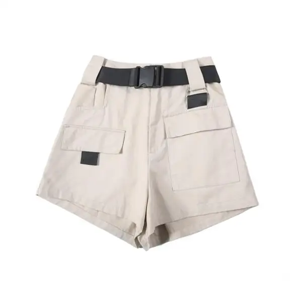 Cotton Shorts Women Safari Style Elastic Waist Cargo Short Pants Femme  Belted 2021 Plus Size Summer Army Green High Waist Shorts - Shorts -  AliExpress