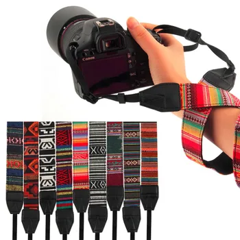 3 in 1 Camera Straps Vintage Hippie Style Canvas Shoulder Neck Durable Cotton for Nikon Pentax Sony Canon DSLR Camera