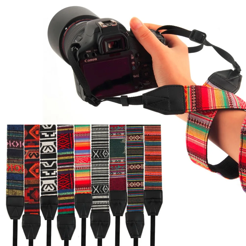 Afbeeldingsresultaat voor 3 in 1 camera bandjes vintage hippie stijl canvas schouder hals duurzaam katoen voor nikon pentax sony canon dslr camera