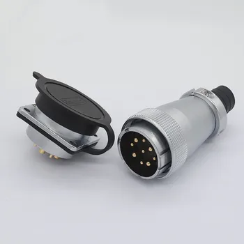 

1Set WS/TP40 Aviation Connector Male&Female Square Flange Socket 5/9/15/16/26/31 Pin Aviation plug Circular Cable Connector