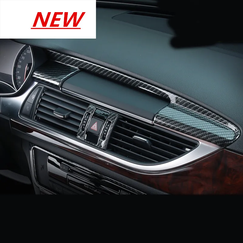 

Car styling Center Console Navigation Panel Decal Cover Trim Carbon Fiber Interior Molding 3D Sticker Refit for Audi A6 A7 12-16