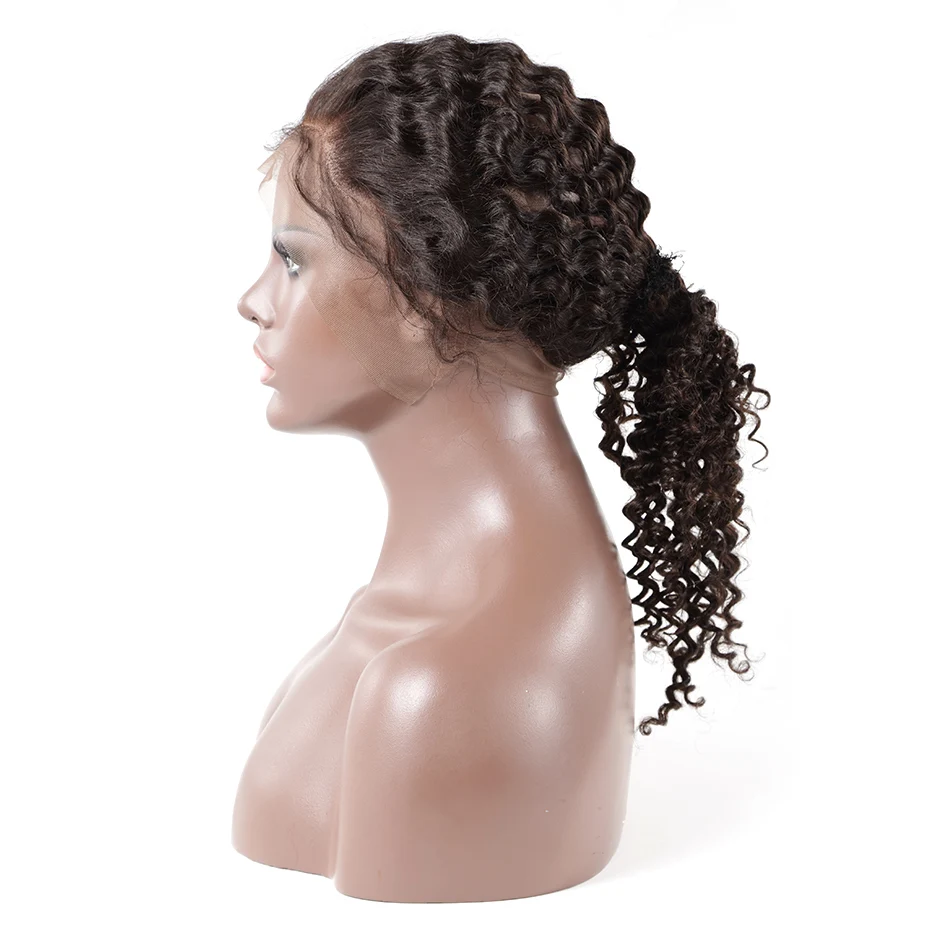 ILARIA волосы бразильские кудрявые человеческие волосы 360 Кружева Фронтальная Закрытие глубокая волна с детскими волосами вокруг предварительно сорванных натуральных волос