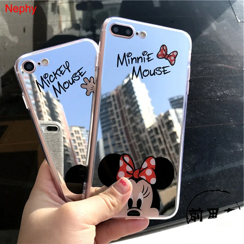 Lustro Etui Do Iphone Xr Xs Max X 10 8 7 6 6 S Plus 5 5s Se Mickey Minnie Pokrywa Silikonowa Do Samsung Galaxy S8 S9 Plus Uwaga 8 9 Case For Iphone Case Pluscase For Aliexpress