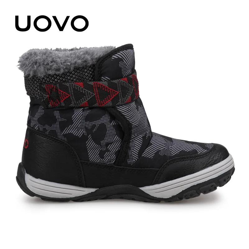 Зимние ботинки для детей UOVO; Новое поступление года; Теплая обувь; модные зимние плюшевые ботинки; зимние ботинки для мальчиков и девочек; размеры 28-36