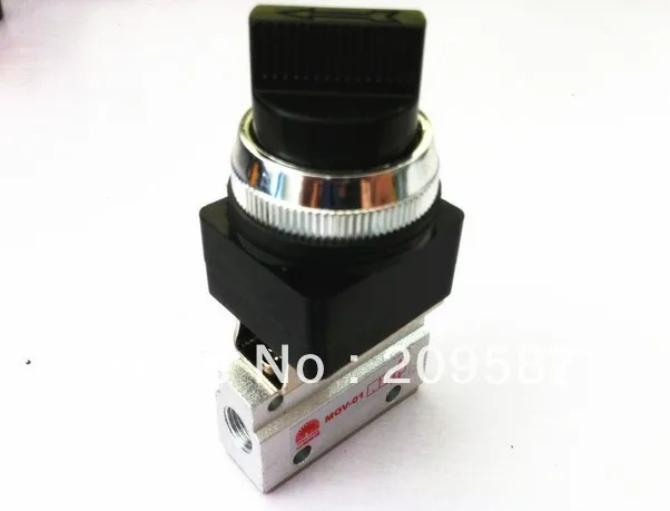 

1pcs 2 Way 2 Position 1/8" Thread Hand Turn Switch Pneumatic Mechanical Valve MOV-01