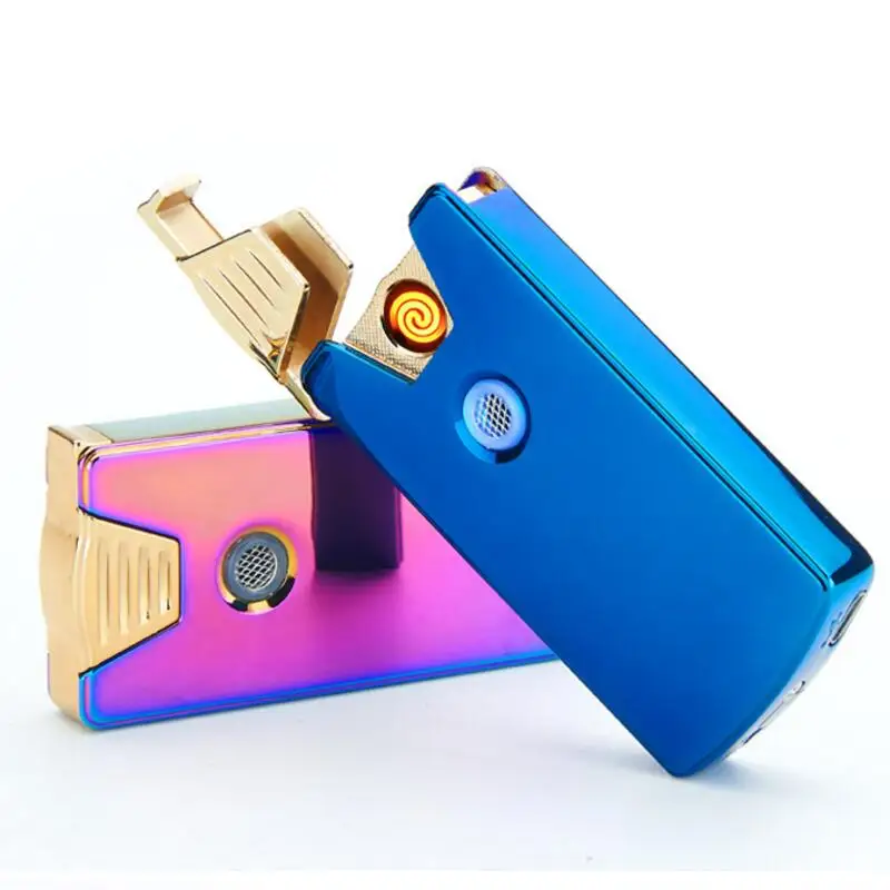 High end Metal Blow Gas Tesla Coil Lighter Usb Rechargeable Windproof