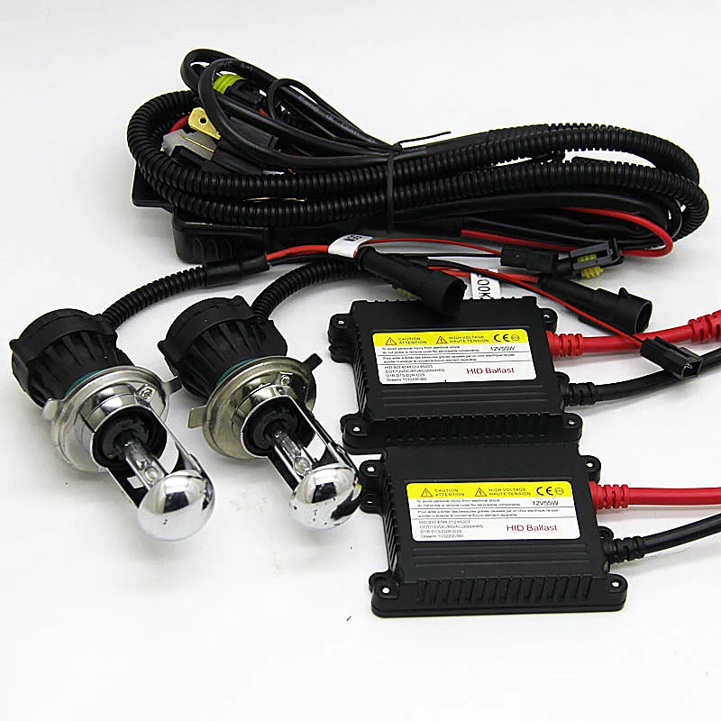 Ксенон H4 DC 55W тонкий балласт комплект HID ксеноновая фара 3 9004 9007 H13 Высокий Низкий