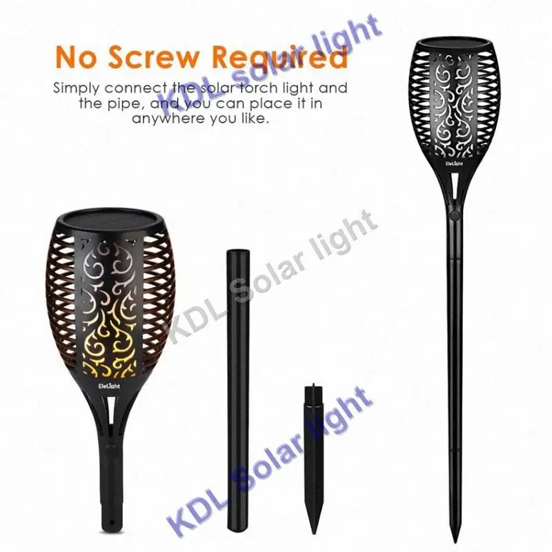 

4pcs/lot Solar 96LEDs Dancing flame Torch Lights radar 3 working mode LED Solar Flame flameing torch cam Landscape Garden Lamp