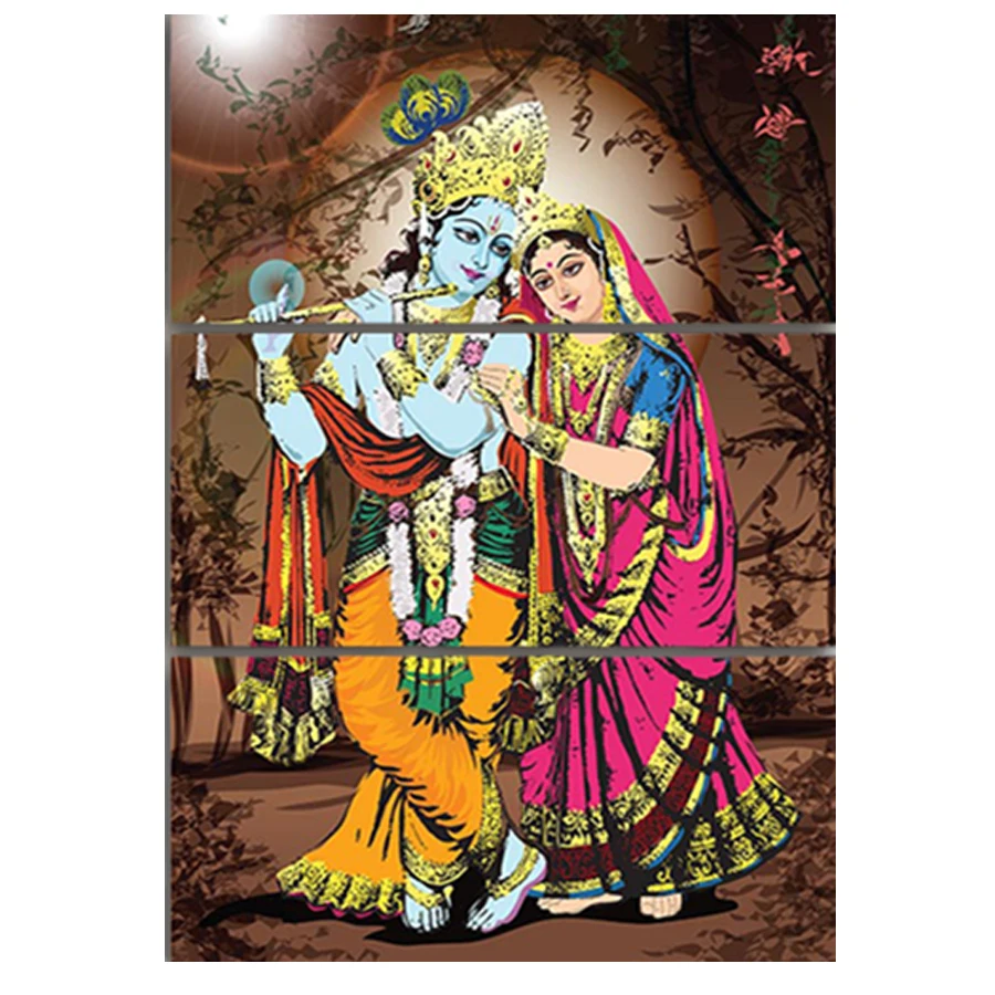 Картины для алмазной вышивки гостиной 3 шт. индийский миф Radha Krishna Vishnu Алмазная