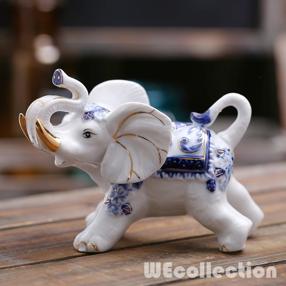 7 pcs set Luky Elephants Ornament Animal Figurines Statues Handicraft