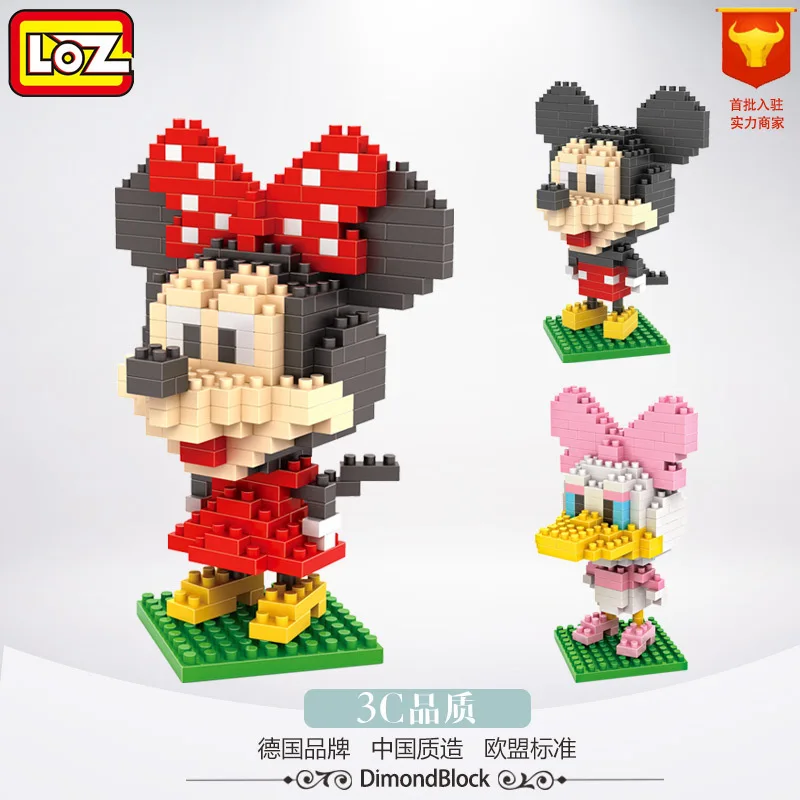 

LOZ Diamond Blocks Mickey Minnie Mouse Donald Daisy Building Blocks early Educational Action Figures Toys kids gifts 8.5cm