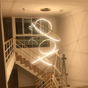 

5 Rings Post Modern round LED Chandeliers Lights Simple living Room Chandeliers lamps Restaurant Indoor Lighting