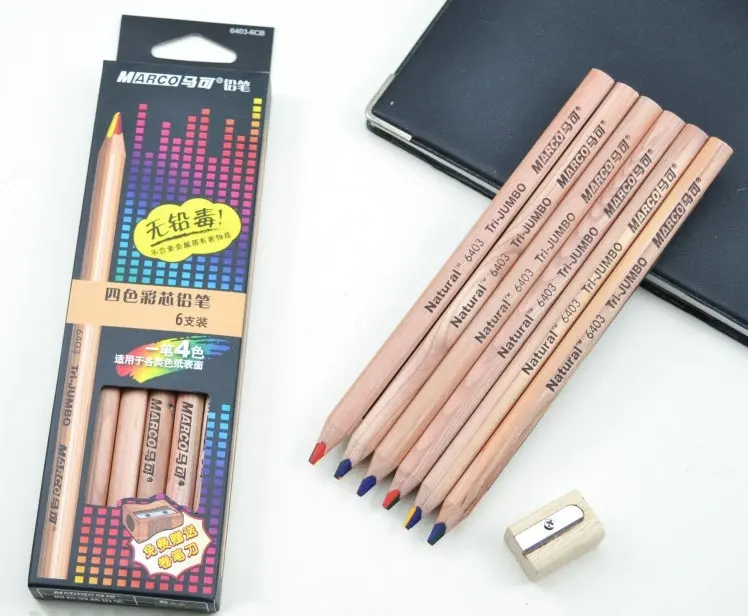 

Marco Fine 6403 colored pencil wood pencil mark color 4 rainbow pencil doodle pencil for Drawing for Writing Drawing
