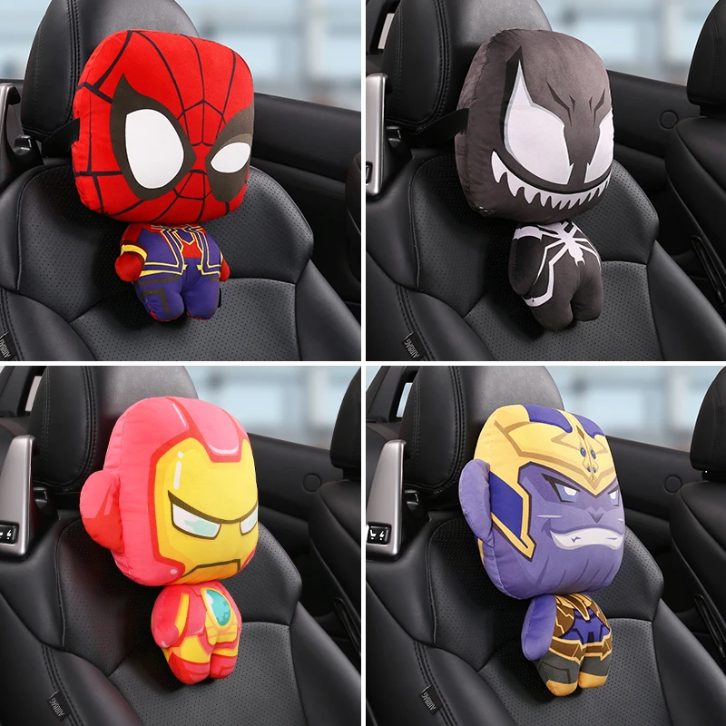 Price marvel cartoon avengers Thanos Venom cute 3D soft car headrest pillows for the neck support seat head rest pillow accessories