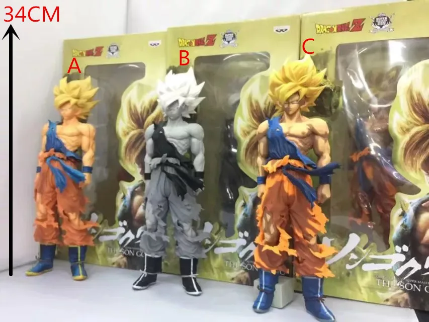 

3 style Dragon Ball Z MSP Son Goku Super Saiyan Figure DragonBall Collection Model Figurine 34 CM