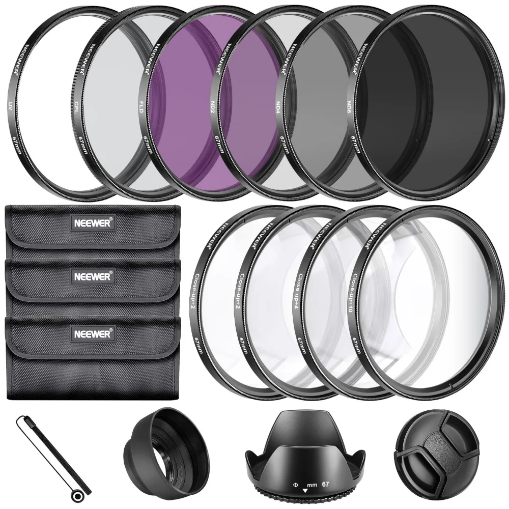 Neewer 67MM Complete Lens Filter Accessory Kit for 67MM Filter Size