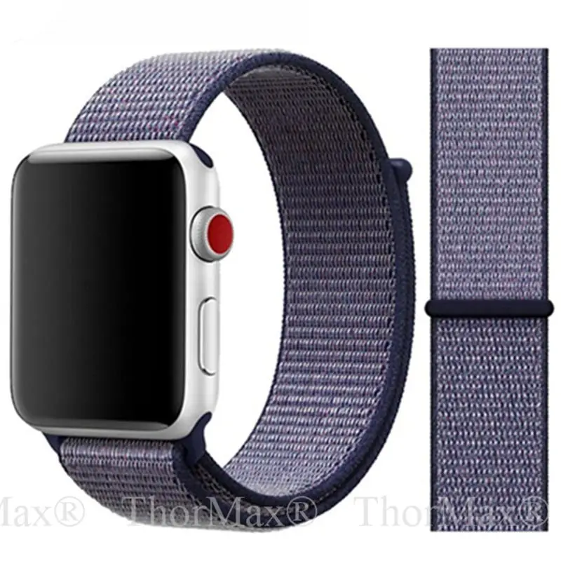 Для apple watch 4 спортивный ремешок для iwatch 42 мм 44 мм 38 мм 40 мм нейлоновый браслет correa Ремешки для наручных часов для apple watch - Цвет ремешка: 6-Midnight Blue
