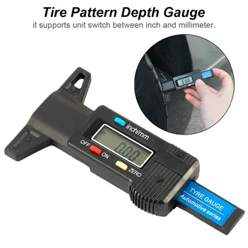 

Car Tire Digital Tyre Tread Depth Tester Gauge Meter Measurer For Motorcycle Trucks Car Accessories 0-25.4mm/ 0.01mm