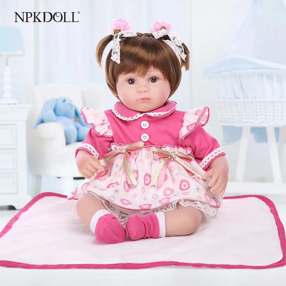 NPKDOLL куклы Reborn 16 дюймов мягкая кукла из силикона детские мини-игрушки для девочек Дети живой ребенок продвижение игрушки для детского сада