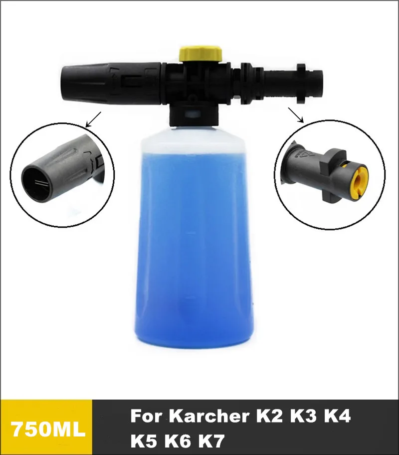 Пенная насадка высокого давления для Karcher серии K2 до K7, мыльница для мытья автомобиля, пенообразователь, генератор, распылитель - Цвет: Бесцветный