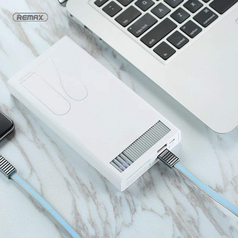 Remax 2.4A 20000 мАч Quick Charge Мощность банка полимерная Батарея двойной зарядка через usb