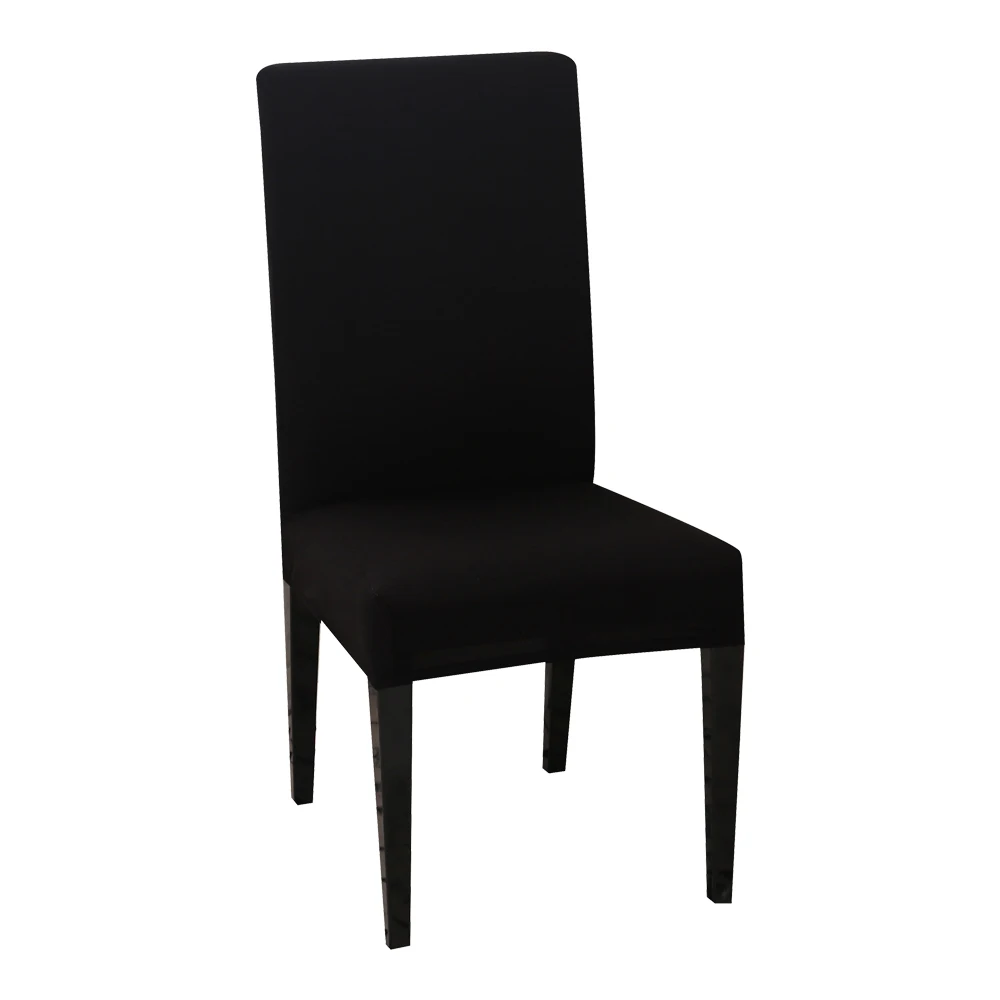 1/2/4 шт. сплошной Цвет из стрейчевого эластичного материала чехол для кресла спандекс свадебные банкетные чехлы для стульев обеденный сиденья в пасторальном отеля покрытие стола - Цвет: black
