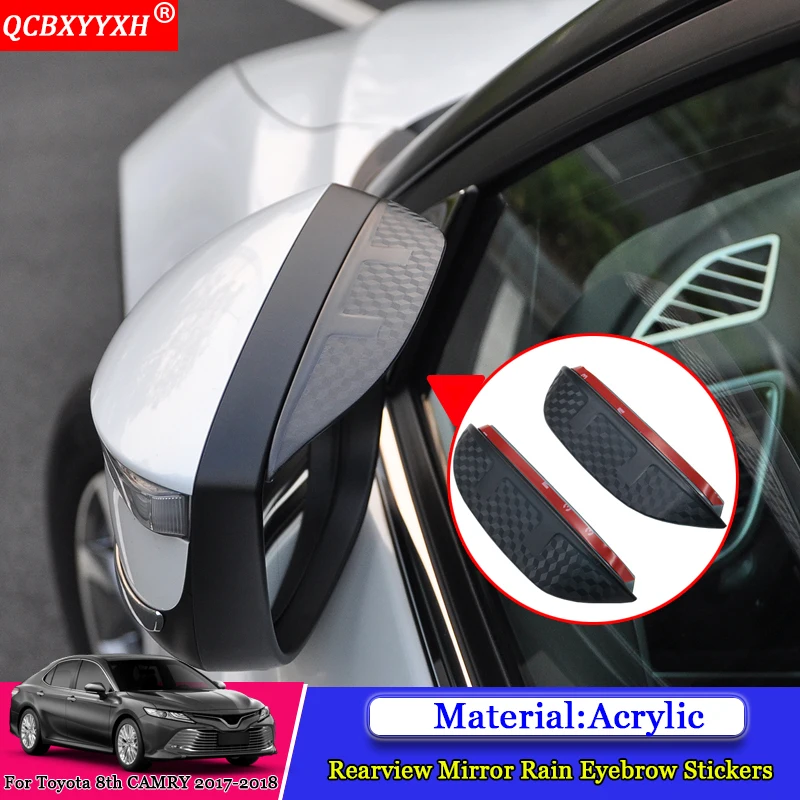 

Car-styling Auto Carbon Rearview Mirror Decoration Rain Gear Back Mirror Eyebrow Cover QCBXYYXH For Toyota 8th Camry 2017 2018