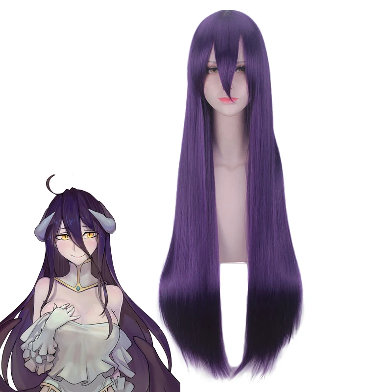 

Overlord Albedo Purple / Dark Blue Women Long Straight Wig Cosplay Costume Heat Resistant Synthetic Hair Party Role Play Wigs