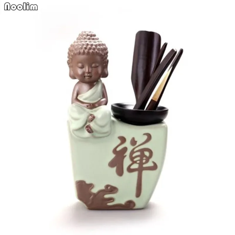 

NOOLIM 6Pcs/set Zen Tea Ceremony Clip Strainer Holder Kung Fu Tea Set Tools Bamboo Set Tea Accessories Decoration Pen Holder