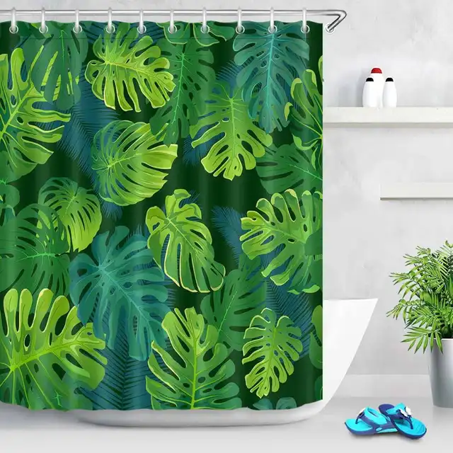 Lb 72 Waterproof Tropical Plants Palm Monster Leaves Green