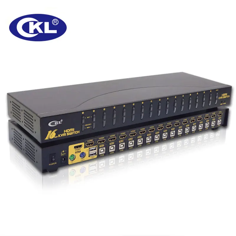 HDMI kvm-переключатель 16 Порты и разъёмы с usb ps/2 для компьютера сервера DVR NVR Поддержка автоматического сканирования 1080 P 3D стойку ckl-9116h