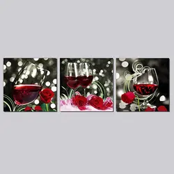 3 шт. розовое вино узор холст картины без рамы фотографии Декор в гостиную